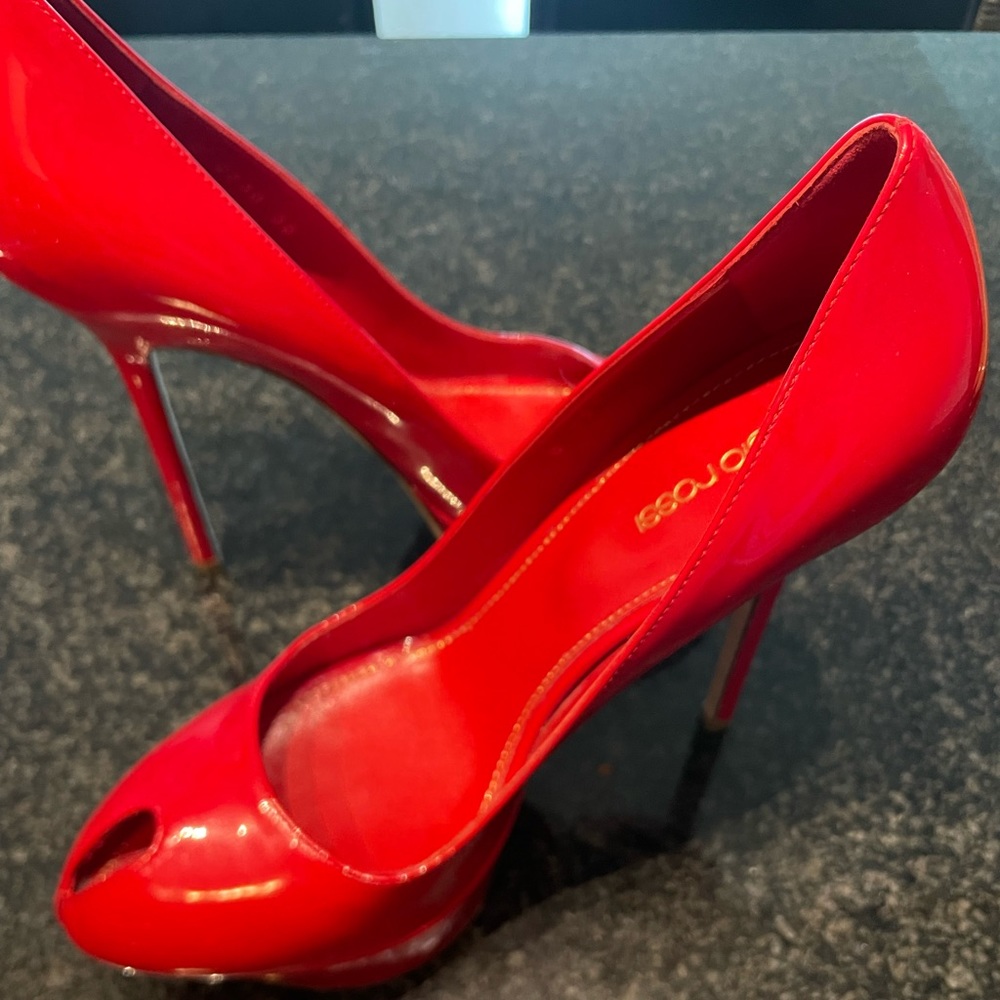 Red Peep-Toe Sergio Rossi Heels